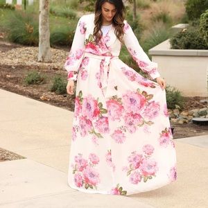 Chiffon floral Maxi dress